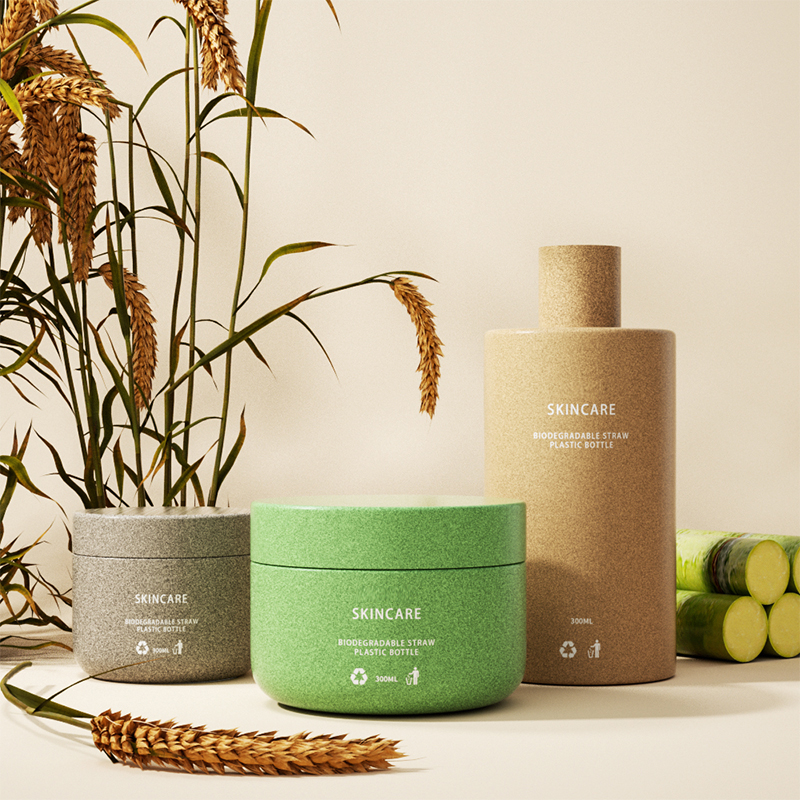 Eco Friendly Wheat Staw Environmental Material Series Durable and Stylish Lotion Bottle for Daily Use PB0008