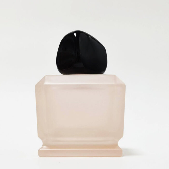 Custom Design Unique Luxury Perfume 100ml Frosted Peach Color Glass Bottle Refill Fancy Perfume Spray Bottle With Gold Cap GL8 - Image 3