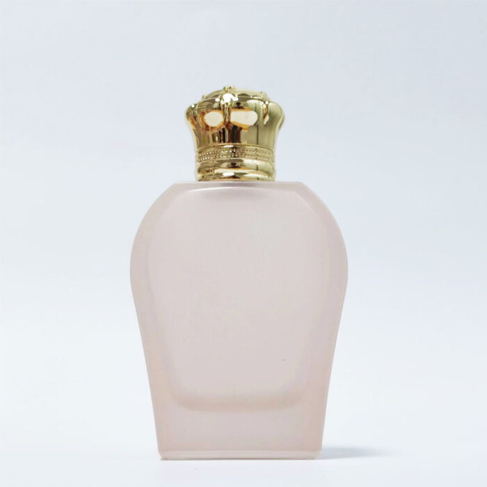 Custom Design Unique Luxury Perfume 100ml Frosted Peach Color Glass Bottle Refill Fancy Perfume Spray Bottle With Gold Cap GL8 - Image 2