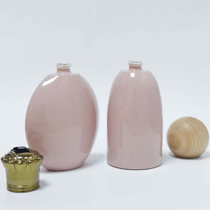 Modern Cylinder Heavy Base Glass Perfume Bottle With Sprayer Wholesale Ladies Empty Perfume Bottle With Different Wooden Cap GL8 - Image 4