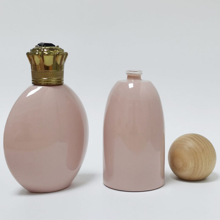 Modern Cylinder Heavy Base Glass Perfume Bottle With Sprayer Wholesale Ladies Empty Perfume Bottle With Different Wooden Cap GL8 - Image 5