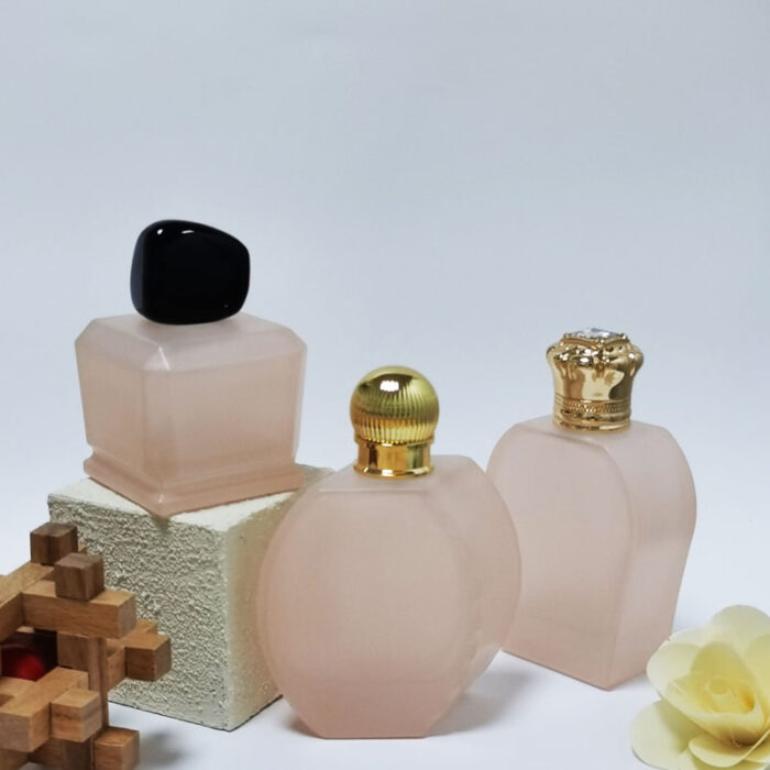 Custom Design Unique Luxury Perfume 100ml Frosted Peach Color Glass Bottle Refill Fancy Perfume Spray Bottle With Gold Cap GL8 - Image 7