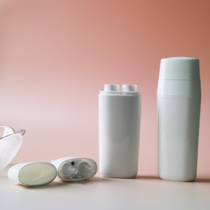 Double Tube Double Head Airless Pump Bottle – Perfect for Serums and Lotion AB0049 - Image 3