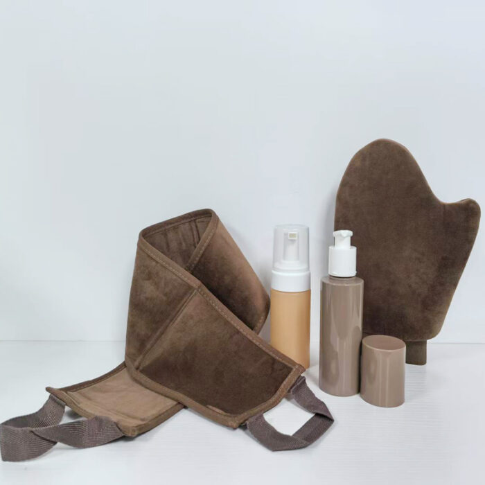 High Definition Mitt for DIY Self-tanning  2 in 1 Moroccan Tan Blend + Buff Mitt  Custom Tanning Foaming Pump Bottles Mousse Set CZ0028 - Image 6
