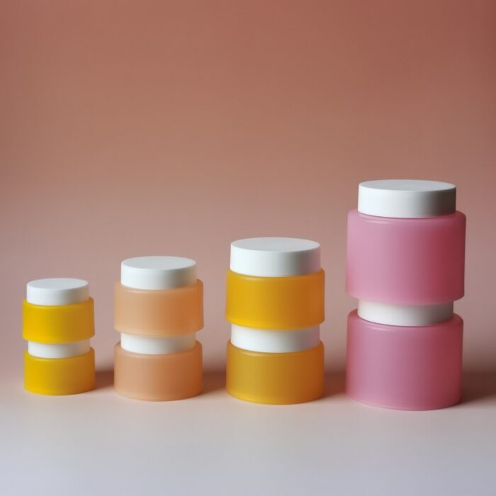 Refillable Flat Shoulder Flat Bottom Shape Skin Care Cream Jar JA0054