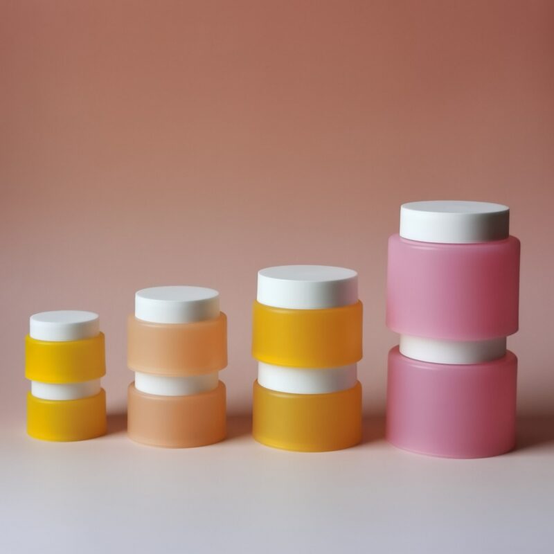 Refillable Flat Shoulder Flat Bottom Shape Skin Care Cream Jar JA0054
