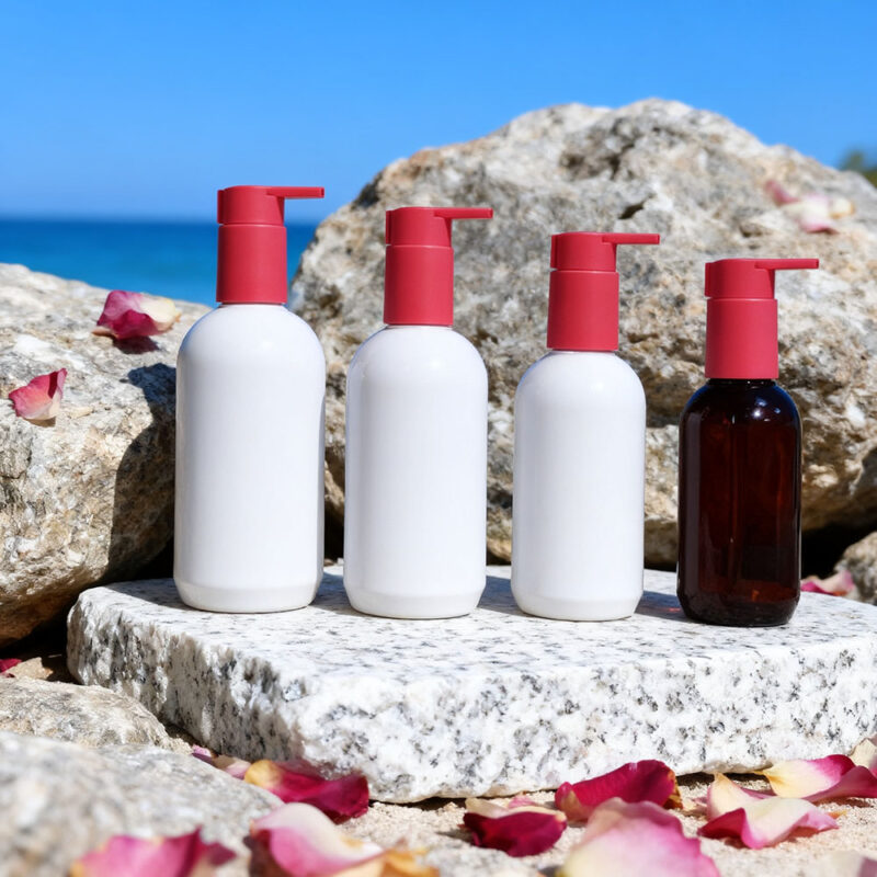 Hand Soap Pump With Boston Round Bottle PB0253