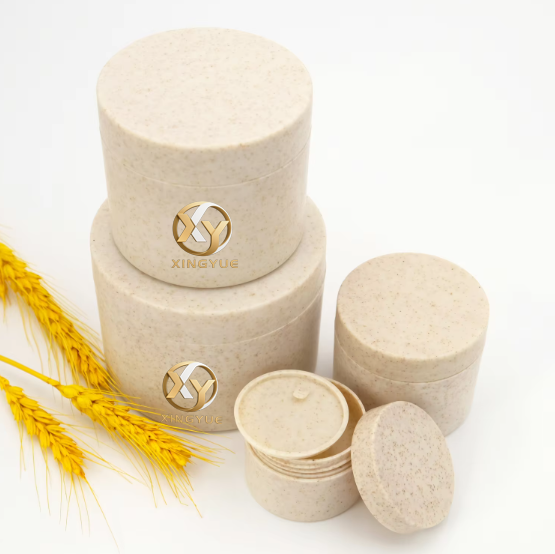 WHEAT STRAW MATERIAL CREAM JAR SERIES JA0082